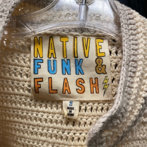 Native Funk and Flash Cotton Sweater Jacket with Embellishments. Size 2T. - Picture 6 of 10